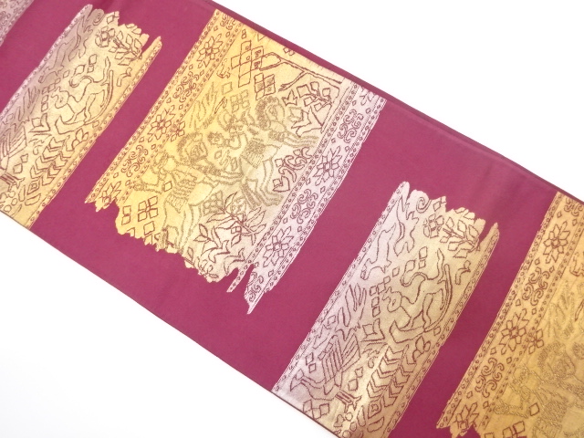 JAPANESE KIMONO / ANTIQUE FUKURO OBI / WOVEN MURAL